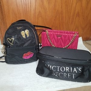VICTORIA SECRET LOT. BACKPACK HANDBAG COSMETIC BAG. NEW